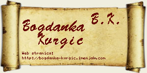 Bogdanka Kvrgić vizit kartica